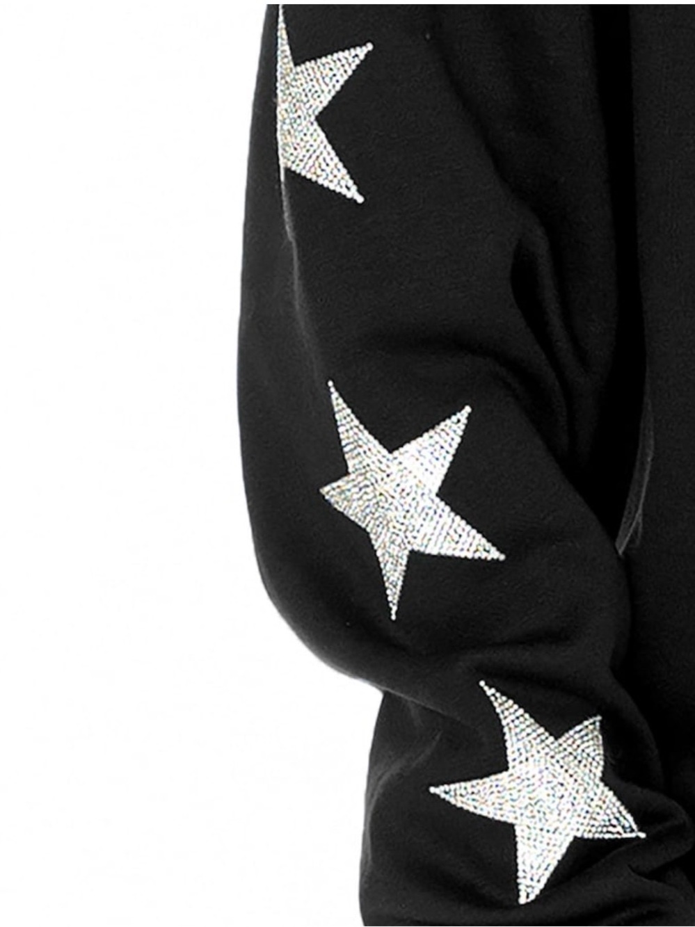 NWT Philadelphia Eagles Oversized Black Rhinestone Star Sleeve Oversized Pullove - Picture 4 of 8
